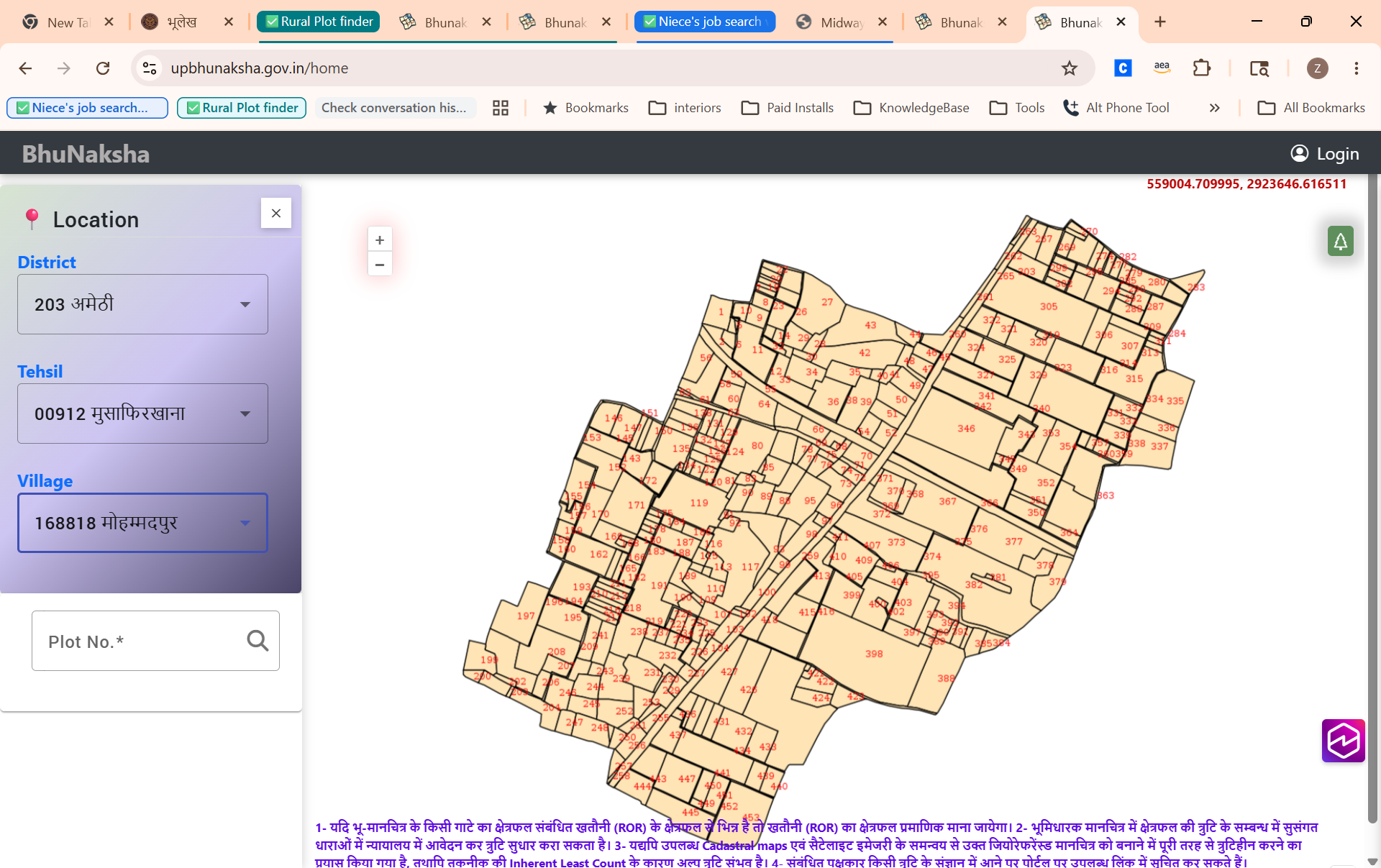 Village map loaded