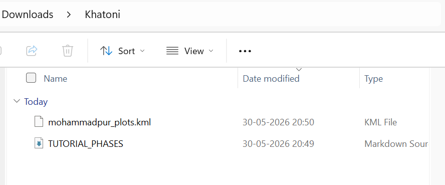 KML file saved to folder