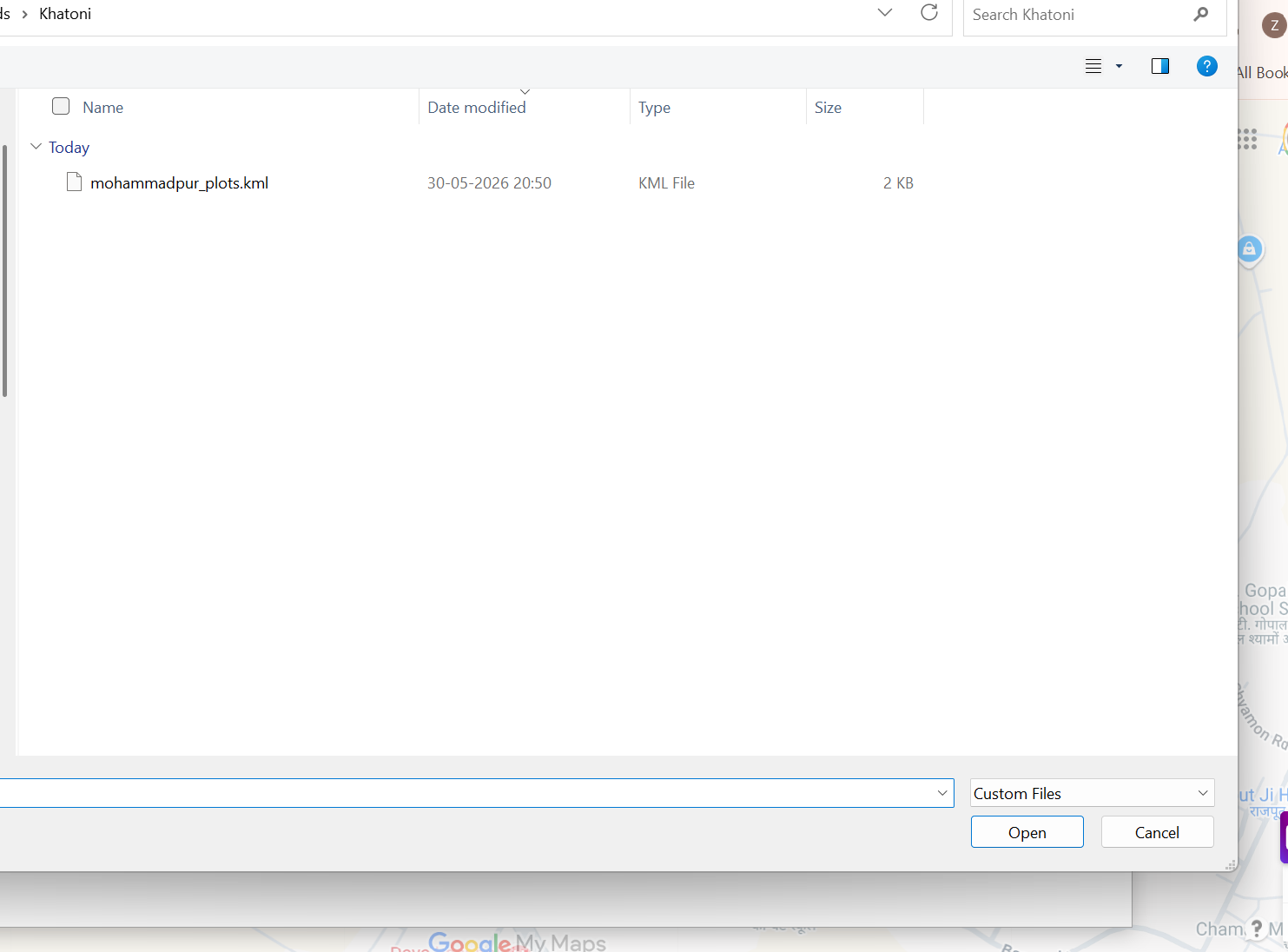 Importing KML file